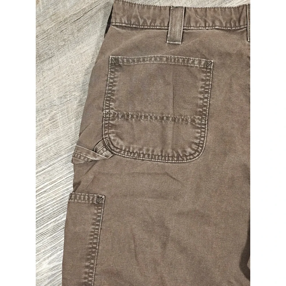 Carhartt B151 DFE Mens Brown Canvas Work Dungaree Pants 40x32‎ Straight Leg